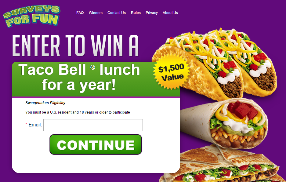 Win Taco Bell Lunch For a Year! (US only)