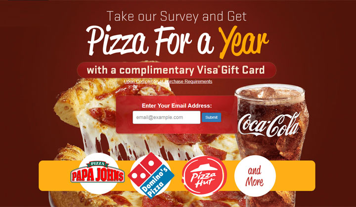 Get a Pizza Gift Card – One Field (US Only)