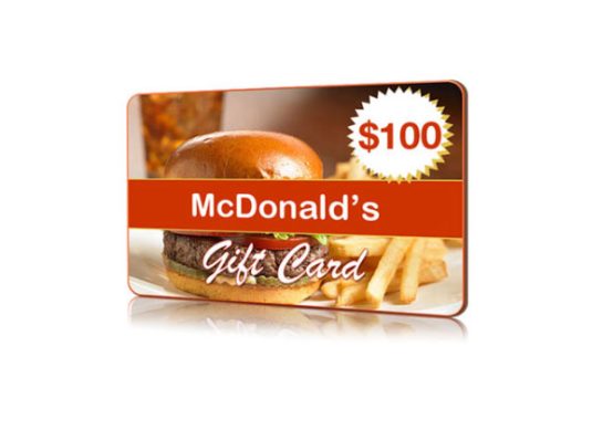 FREE McDonalds Gift Card