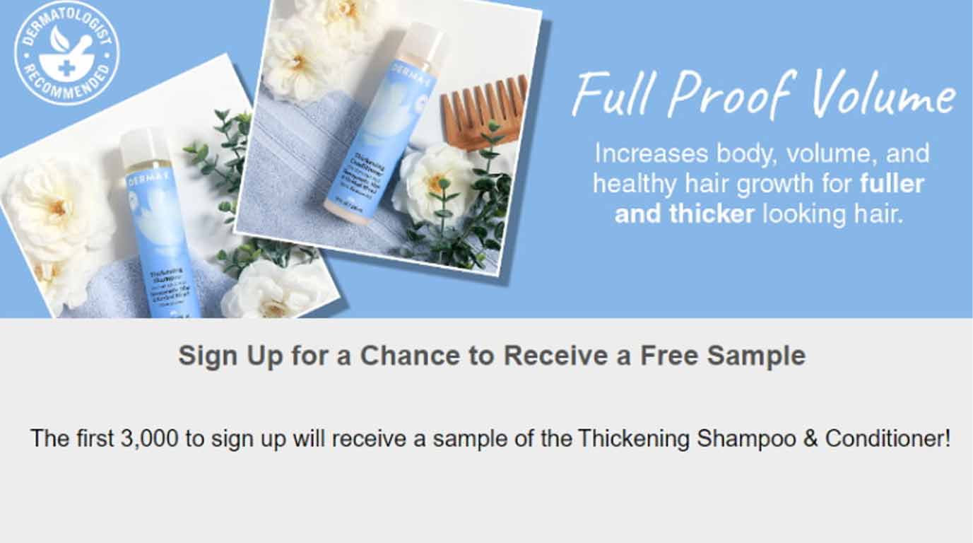 Free Derma-E Shampoo Conditioner Sample