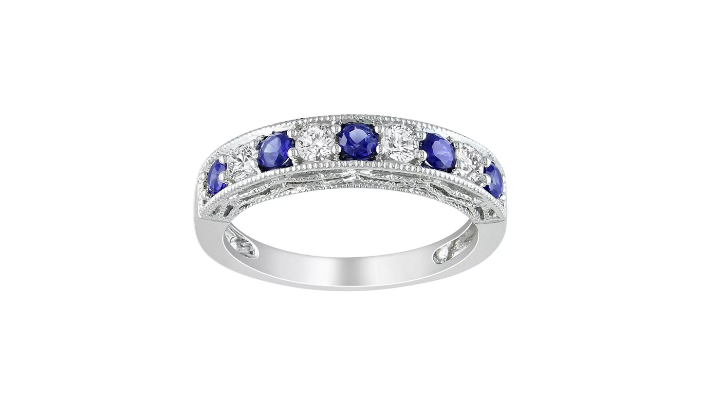 Stella Grace Blue and White Sapphire Stack Ring